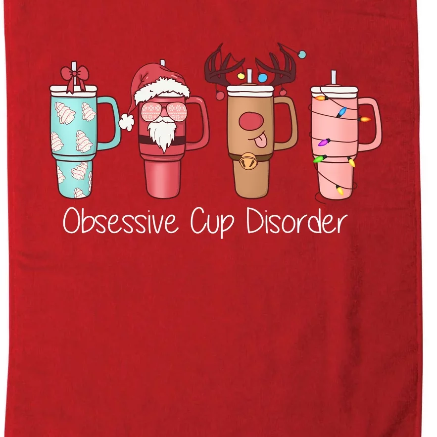 Obsessive Cup Disorder Cute Christmas Funny Platinum Collection Golf Towel