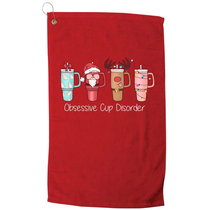 Obsessive Cup Disorder Cute Christmas Funny Platinum Collection Golf Towel