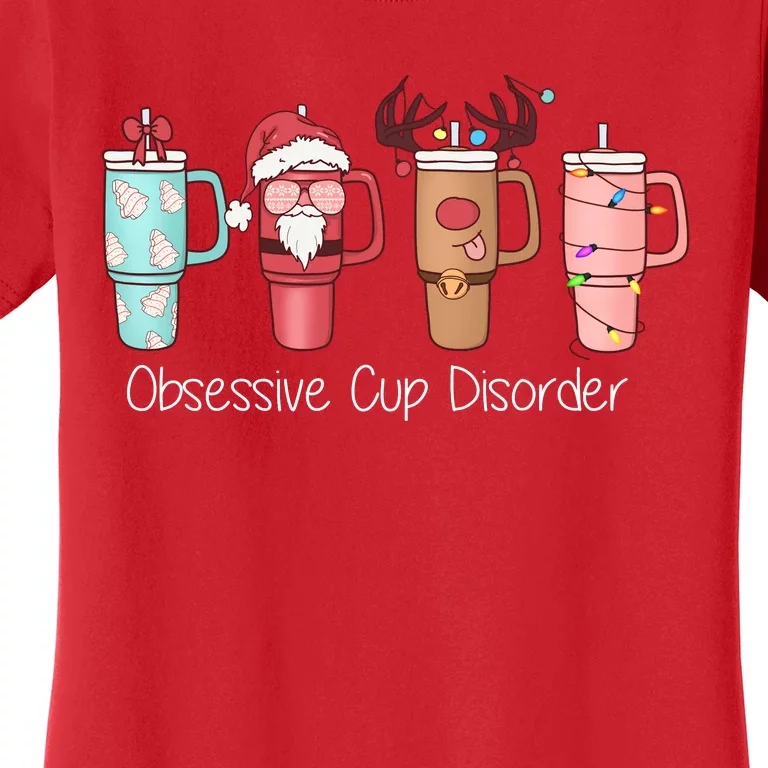 Obsessive Cup Disorder Cute Christmas Funny Women's T-Shirt