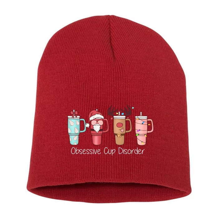 Obsessive Cup Disorder Cute Christmas Funny Short Acrylic Beanie