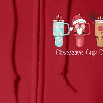 Obsessive Cup Disorder Cute Christmas Funny Full Zip Hoodie