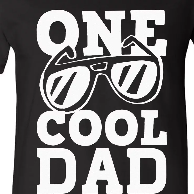 One Cool Dude 1st Birthday One Cool Dad Family Matching V-Neck T-Shirt