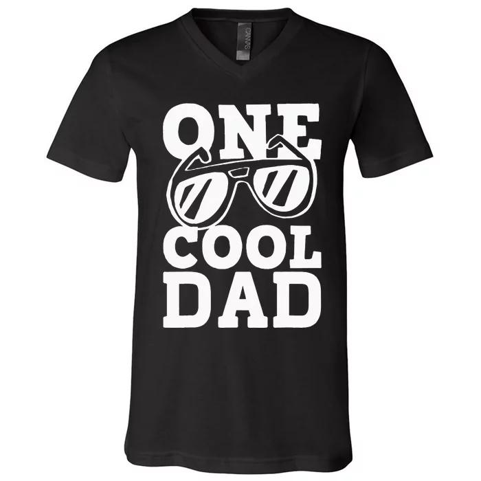 One Cool Dude 1st Birthday One Cool Dad Family Matching V-Neck T-Shirt