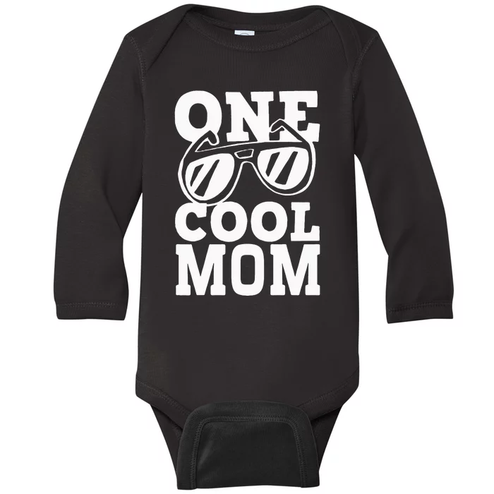 One Cool Dude 1st Birthday One Cool Mom Family Matching Baby Long Sleeve Bodysuit