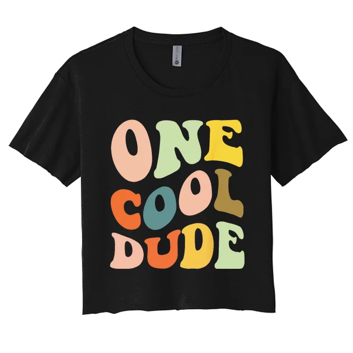 One Cool Dude 1st Birthday Women's Crop Top Tee