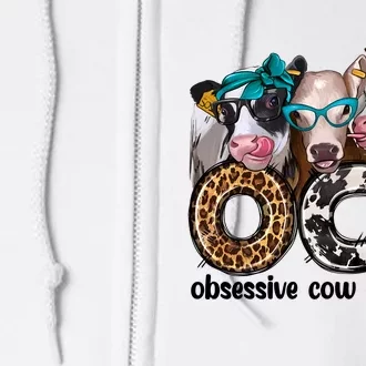 Obsessive Cow Disorder Cute Animal Funny Cow Friends Farmer Full Zip Hoodie