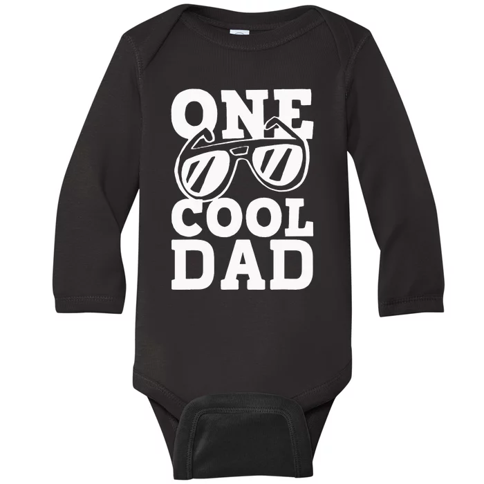 One Cool Dude 1st Birthday One Cool Dad Family Matching Baby Long Sleeve Bodysuit