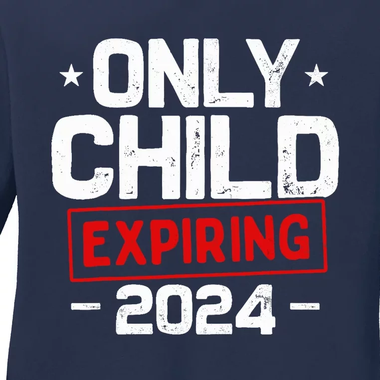 Only Child Expiring 2024 For New Big Brother Or Sister Ladies Long Sleeve Shirt