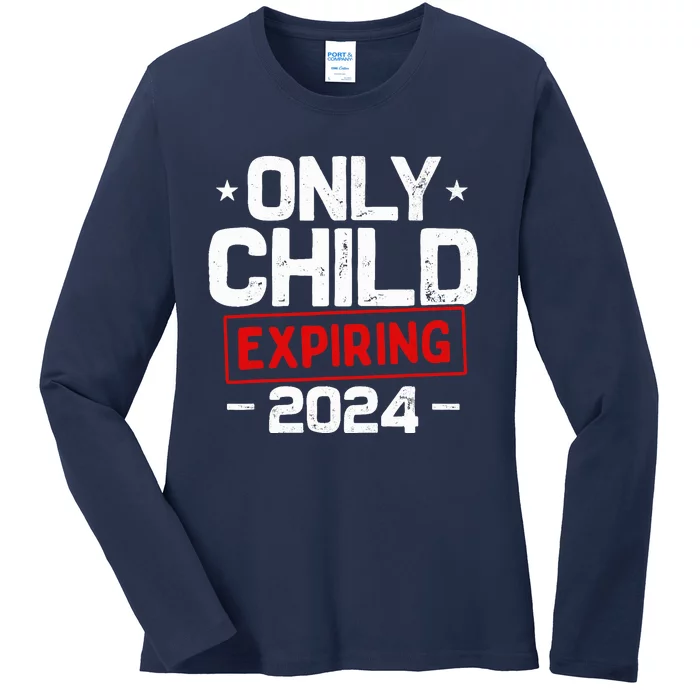 Only Child Expiring 2024 For New Big Brother Or Sister Ladies Long Sleeve Shirt