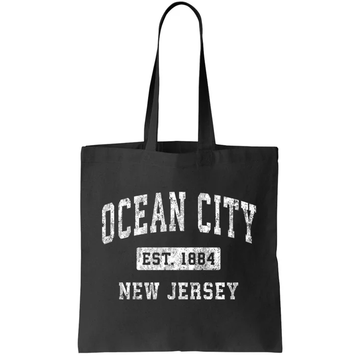 Ocean City Est 1884 New Jersey Nj Vintage Established Sports Design Tote Bag