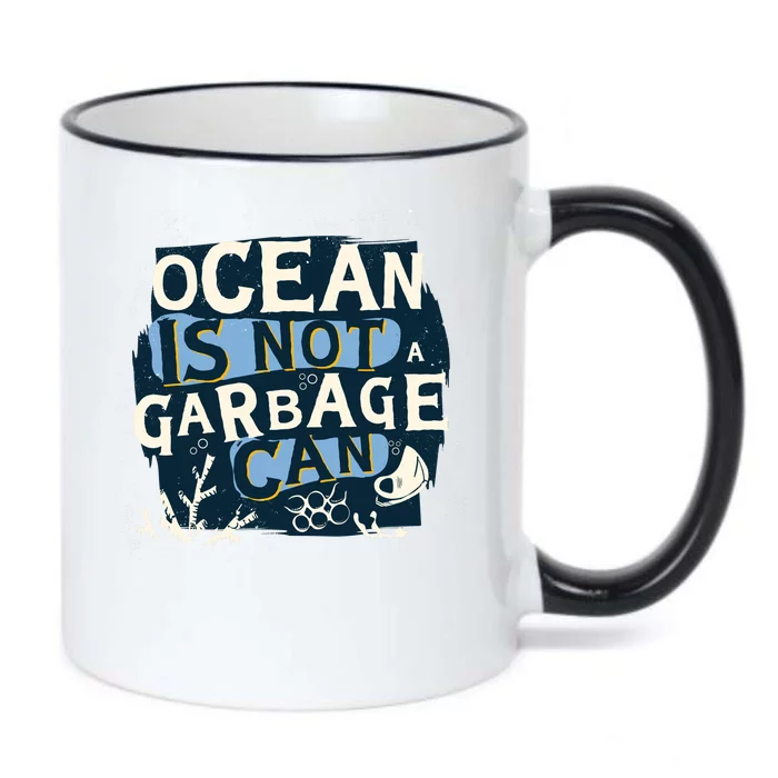 Ocean Is Not A Garbage Can Black Color Changing Mug