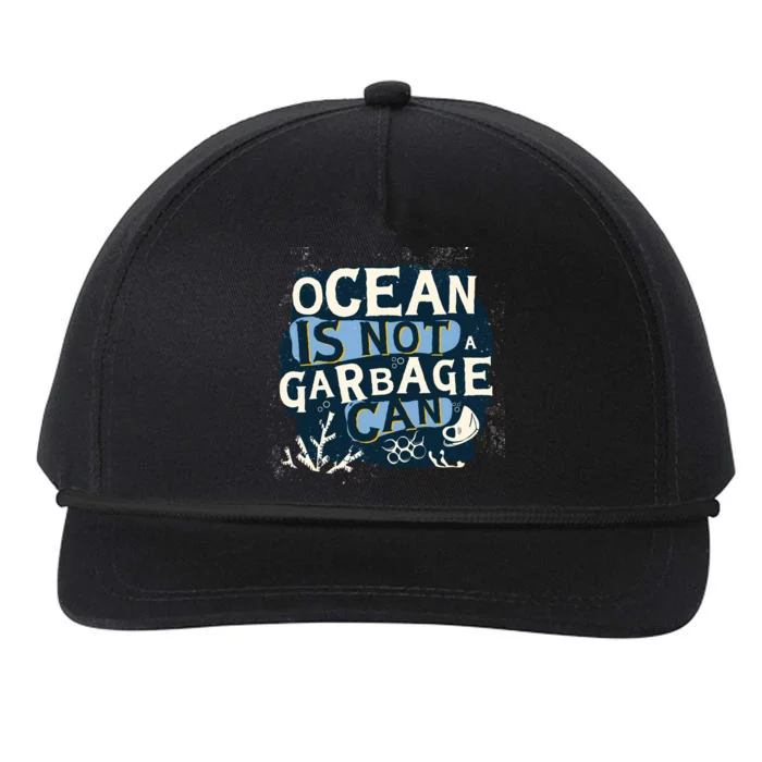 Ocean Is Not A Garbage Can Snapback Five-Panel Rope Hat