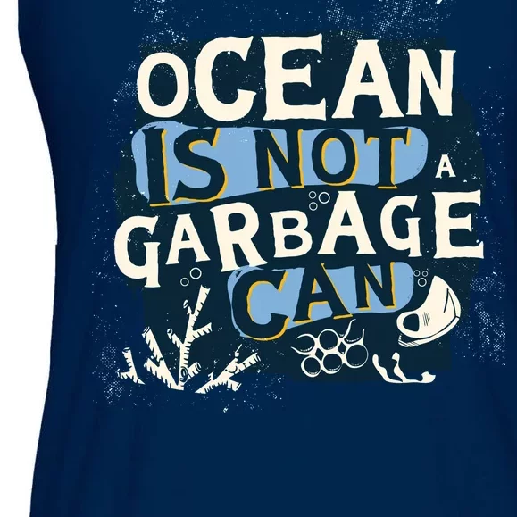 Ocean Is Not A Garbage Can Ladies Essential Flowy Tank