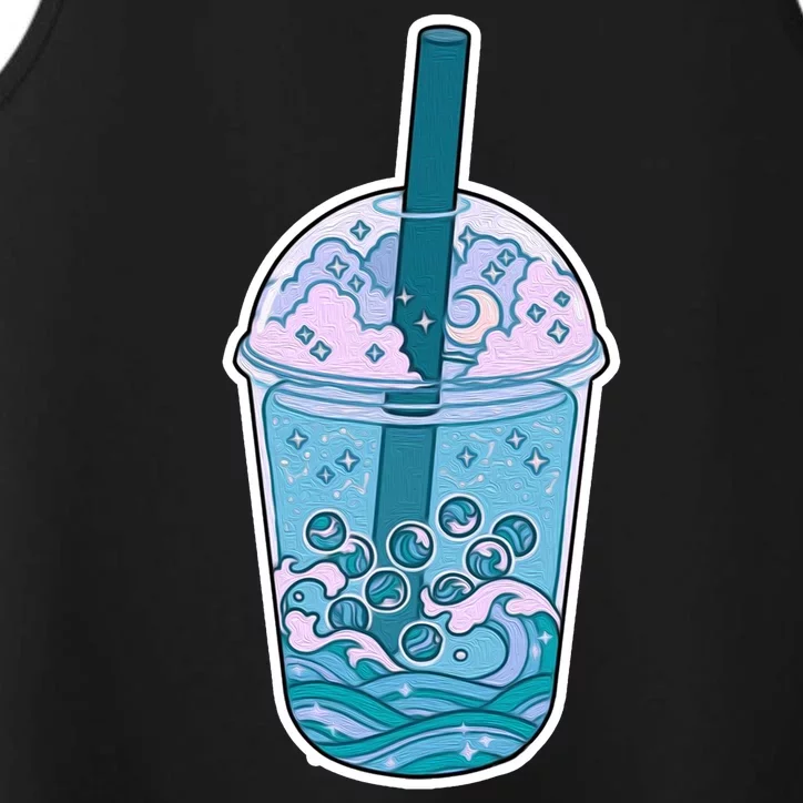 Ocean Waves Boba Tea Performance Tank