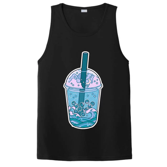 Ocean Waves Boba Tea Performance Tank