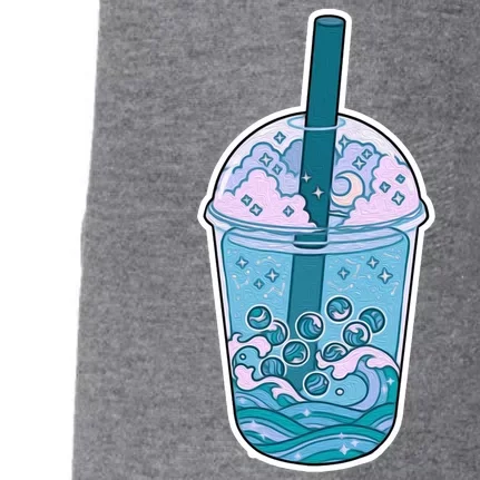 Ocean Waves Boba Tea Doggie 3-End Fleece Hoodie