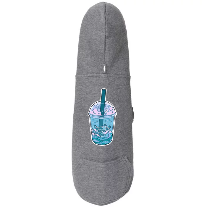 Ocean Waves Boba Tea Doggie 3-End Fleece Hoodie