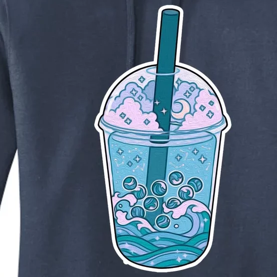 Ocean Waves Boba Tea Women's Pullover Hoodie