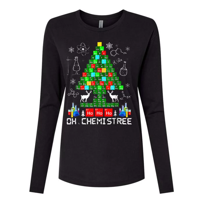 Oh Chemistree Funny Science Christmas Tree Chemistry Chemist Womens Cotton Relaxed Long Sleeve T-Shirt