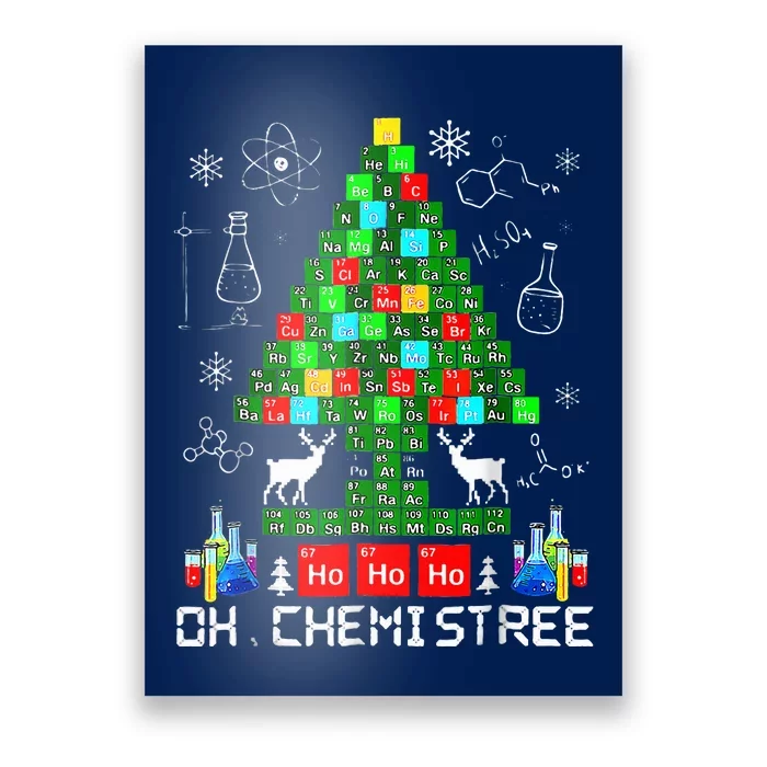 Oh Chemistree Funny Science Christmas Tree Chemistry Chemist Poster