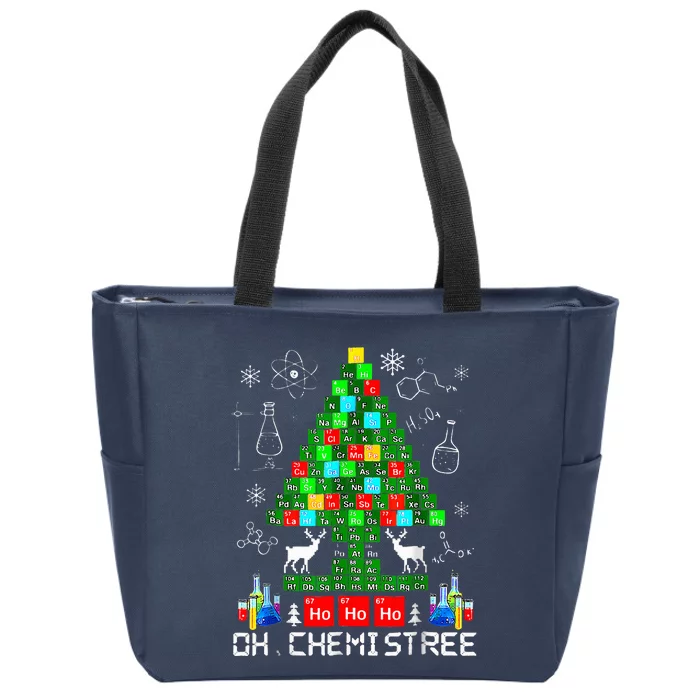 Oh Chemistree Funny Science Christmas Tree Chemistry Chemist Zip Tote Bag