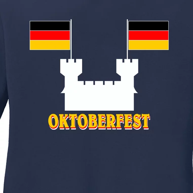 Oktoberfest Castle Flag Ladies Long Sleeve Shirt