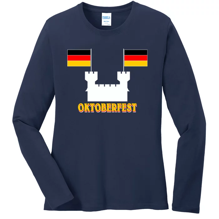 Oktoberfest Castle Flag Ladies Long Sleeve Shirt