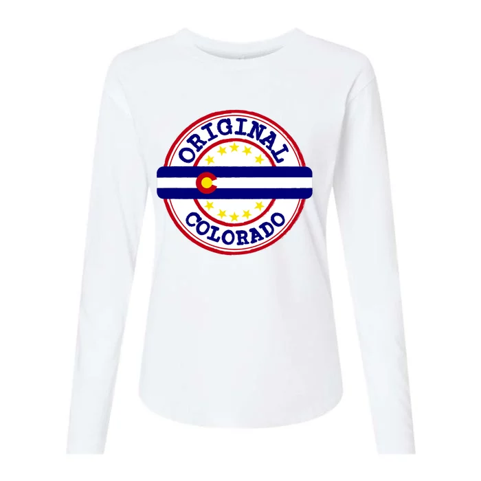 Original Colorado Flag Logo Womens Cotton Relaxed Long Sleeve T-Shirt