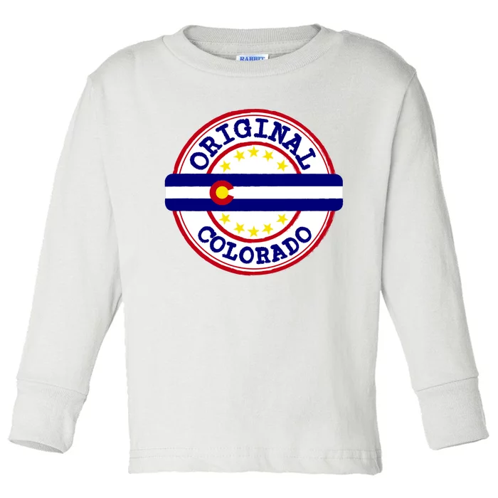 Original Colorado Flag Logo Toddler Long Sleeve Shirt