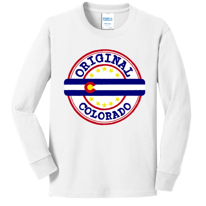 Original Colorado Flag Logo Kids Long Sleeve Shirt