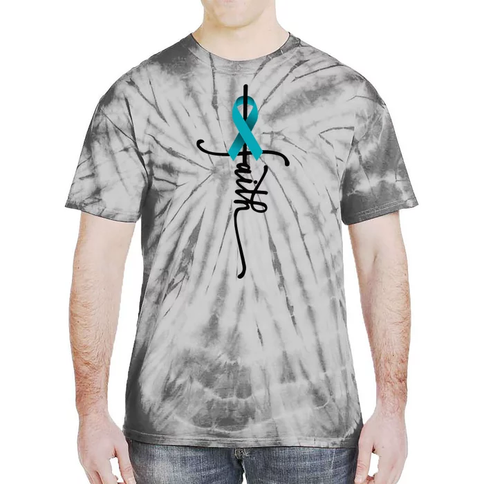 Ovarian Cancer Faith Ovarian Cancer Awareness Support Tie-Dye T-Shirt