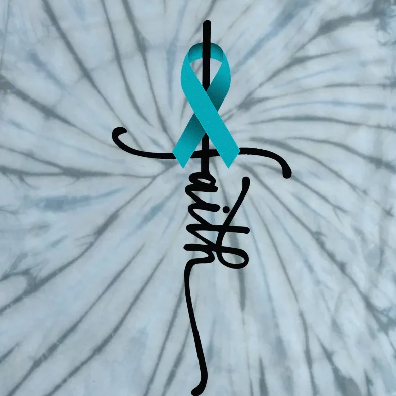 Ovarian Cancer Faith Ovarian Cancer Awareness Support Tie-Dye T-Shirt