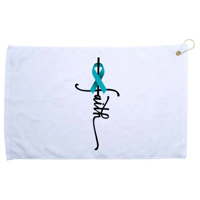 Ovarian Cancer Faith Ovarian Cancer Awareness Support Grommeted Golf Towel