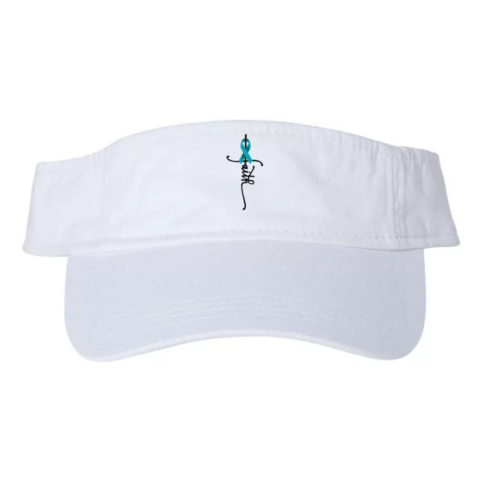 Ovarian Cancer Faith Ovarian Cancer Awareness Support Valucap Bio-Washed Visor