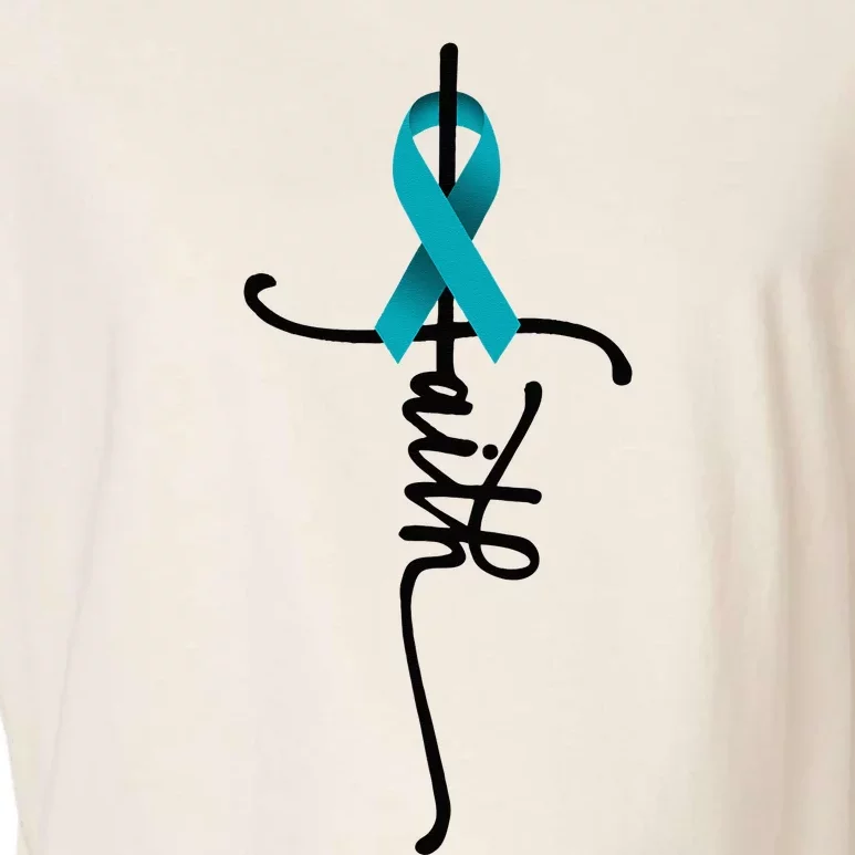 Ovarian Cancer Faith Ovarian Cancer Awareness Support Garment-Dyed Women's Muscle Tee