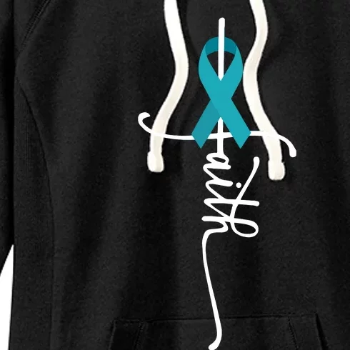 Ovarian Cancer Faith Ovarian Cancer Awareness Women's Fleece Hoodie