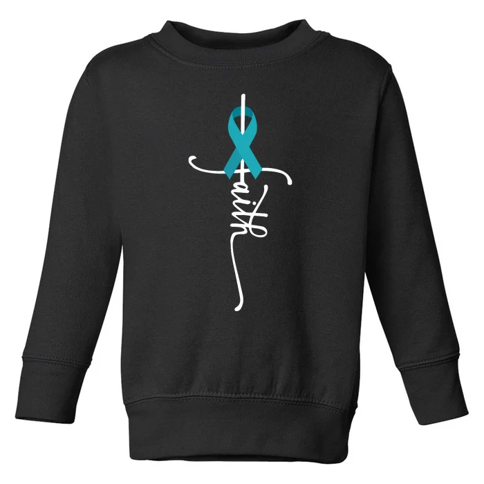 Ovarian Cancer Faith Ovarian Cancer Awareness Toddler Sweatshirt