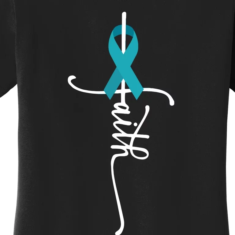 Ovarian Cancer Faith Ovarian Cancer Awareness Women's T-Shirt