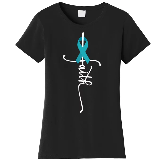 Ovarian Cancer Faith Ovarian Cancer Awareness Women's T-Shirt