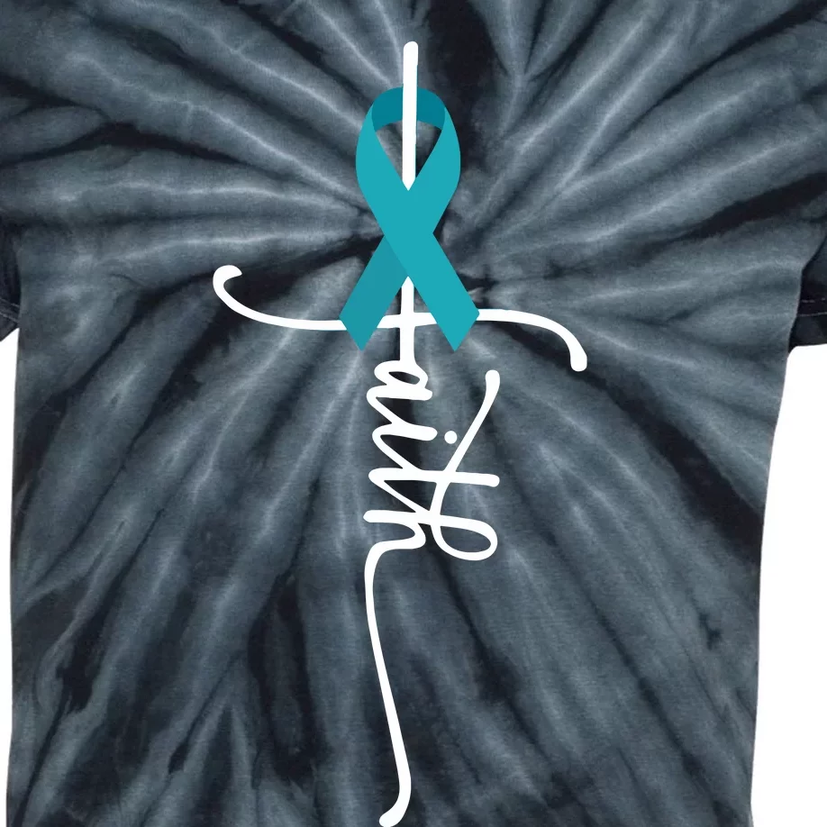 Ovarian Cancer Faith Ovarian Cancer Awareness Kids Tie-Dye T-Shirt