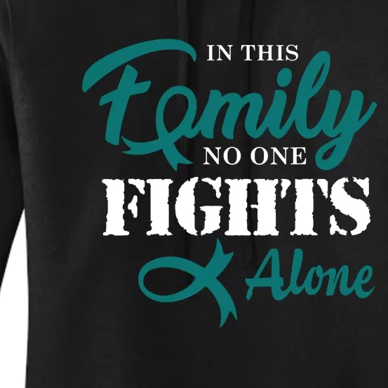 Ovarian Cancer Fight Cancer Ribbon Women's Pullover Hoodie