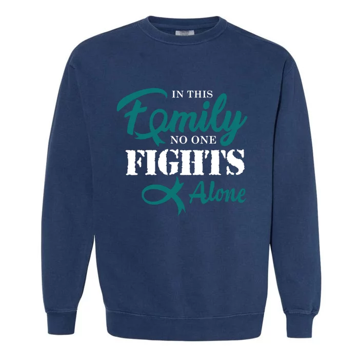 Ovarian Cancer Fight Cancer Ribbon Garment-Dyed Sweatshirt