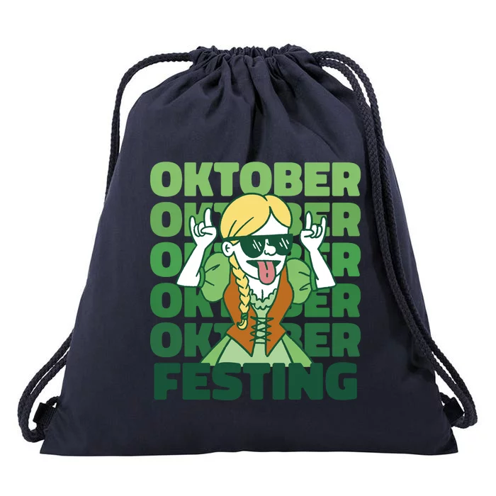 Oktoberfest Celebration Festive German Drawstring Bag