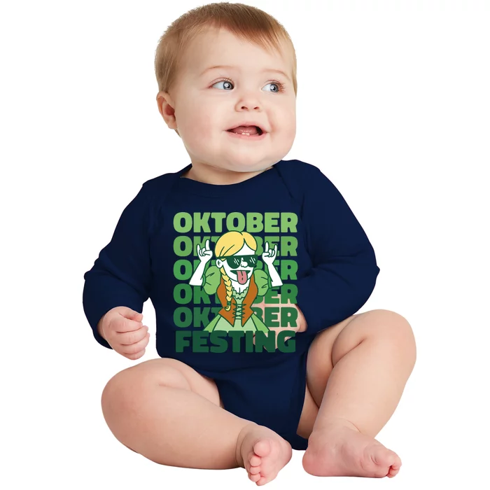 Oktoberfest Celebration Festive German Baby Long Sleeve Bodysuit