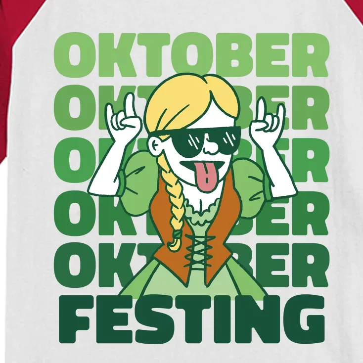 Oktoberfest Celebration Festive German Kids Colorblock Raglan Jersey