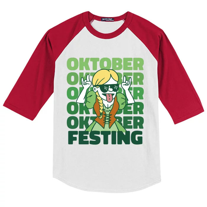 Oktoberfest Celebration Festive German Kids Colorblock Raglan Jersey