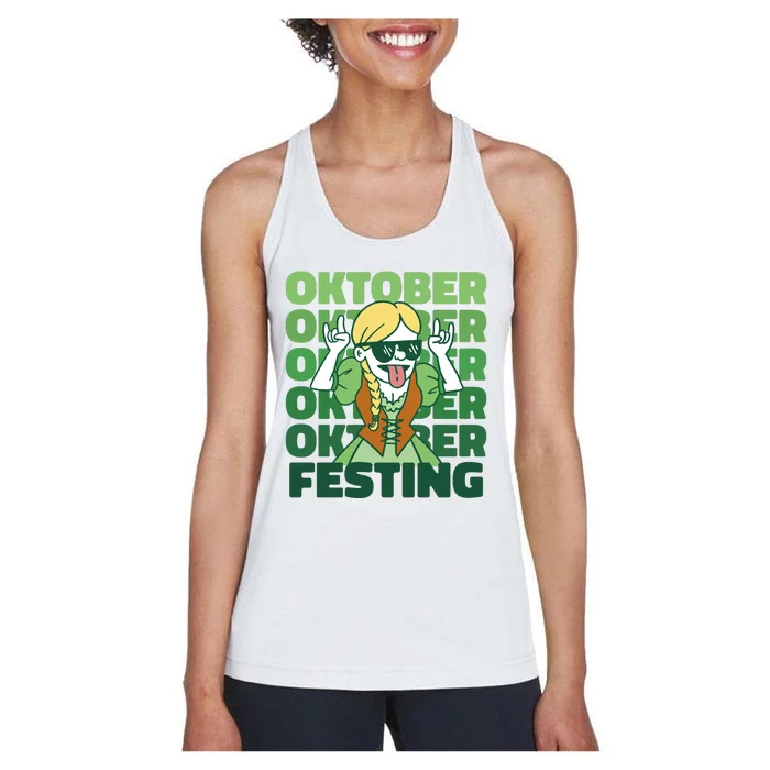 Oktoberfest Celebration Festive German Women's Racerback Tank