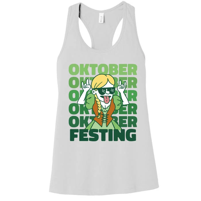 Oktoberfest Celebration Festive German Women's Racerback Tank