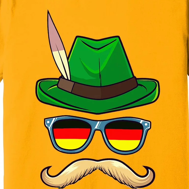 Oktoberfest Costume German Face Glasses Bavarian Halloween Premium T-Shirt