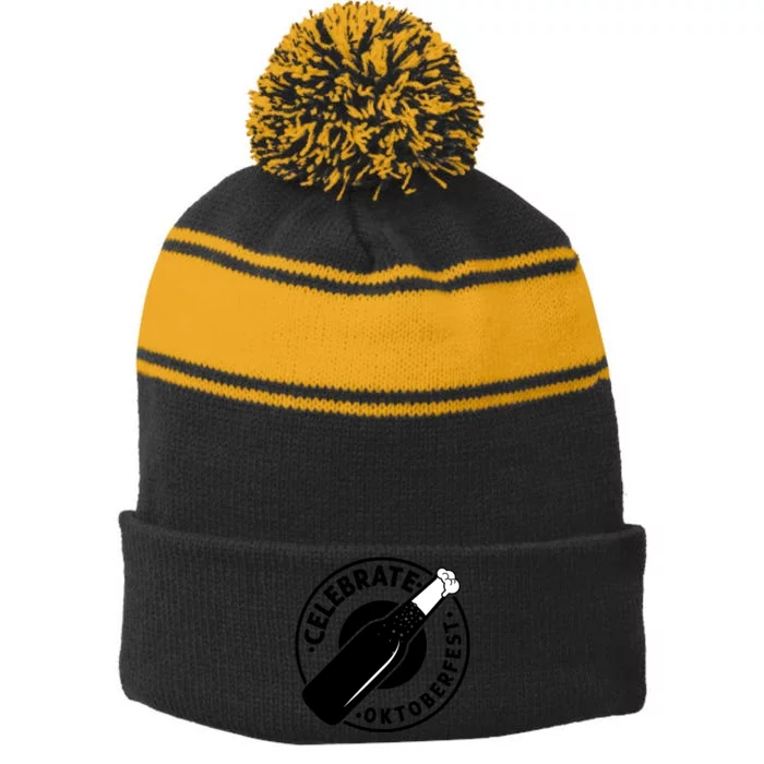 Oktoberfest Celebration Graphic Stripe Pom Pom Beanie